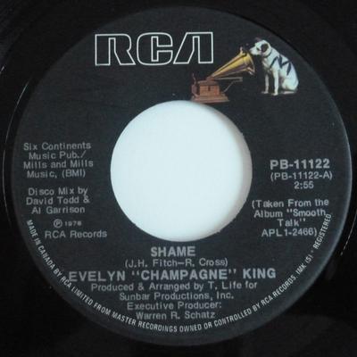 7inch Record EVELYN KING - Shame / Dancin', Dancin', Dancin' PB11122 RCA Victor 1977 Canada Soul/Funk Used
