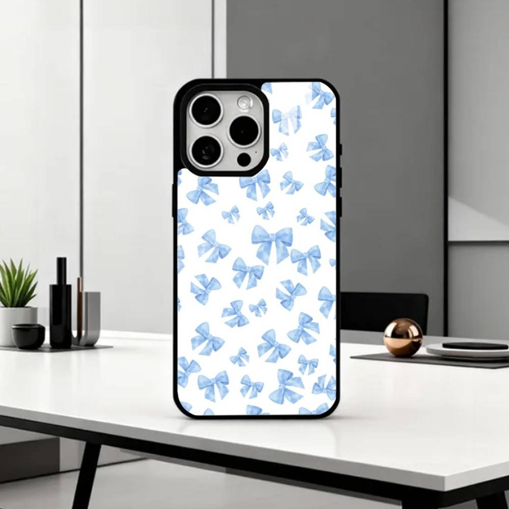 Cute Bowknot Print    Phone Case For iPhone17,16,15,14,13,12,11 Plus,Pro Max Magnetic For Magsafe Wireless Charging