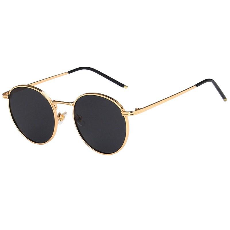Korean-style retro Hong Kong-style small round-frame sunglasses for women, beach glasses, influencer-approved hip-hop sunglasses, trendy glasses for