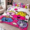 Mr. Men & Little Miss 3Pcs Bedding Set Duvet Cover With Two Pillowcases For Bedroom Home Decoration