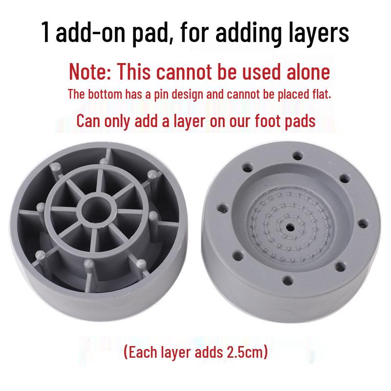 Anti-Slip Shock Absorbing Washer Base Pads – Universal Heightening, Vibration Reduction, Silent Stability