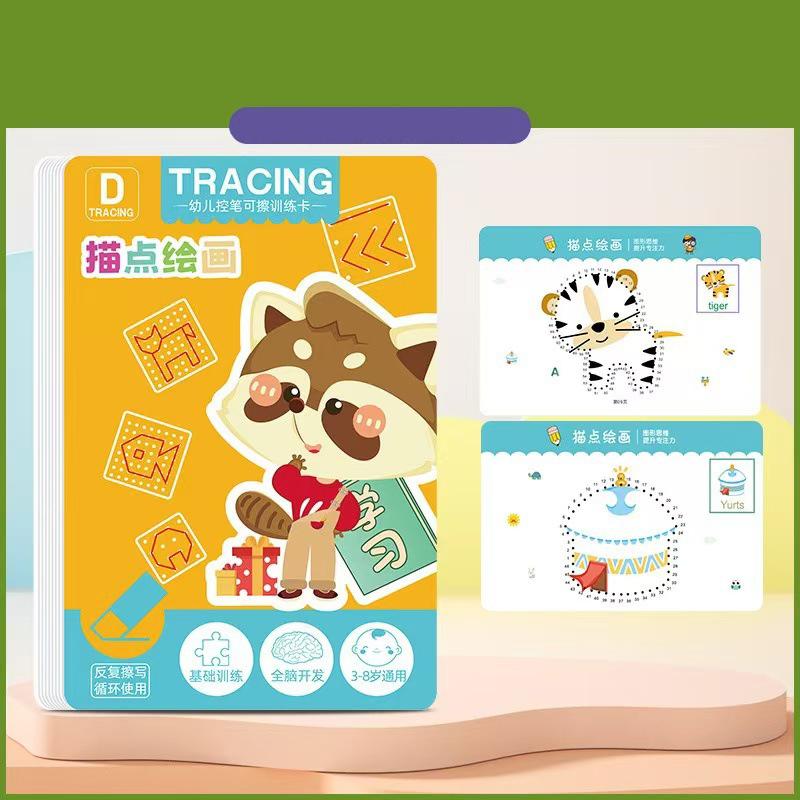 Preschool Handwriting Practice Book with 36 Reusable Pages for Fine Motor Skills and Writing Training
