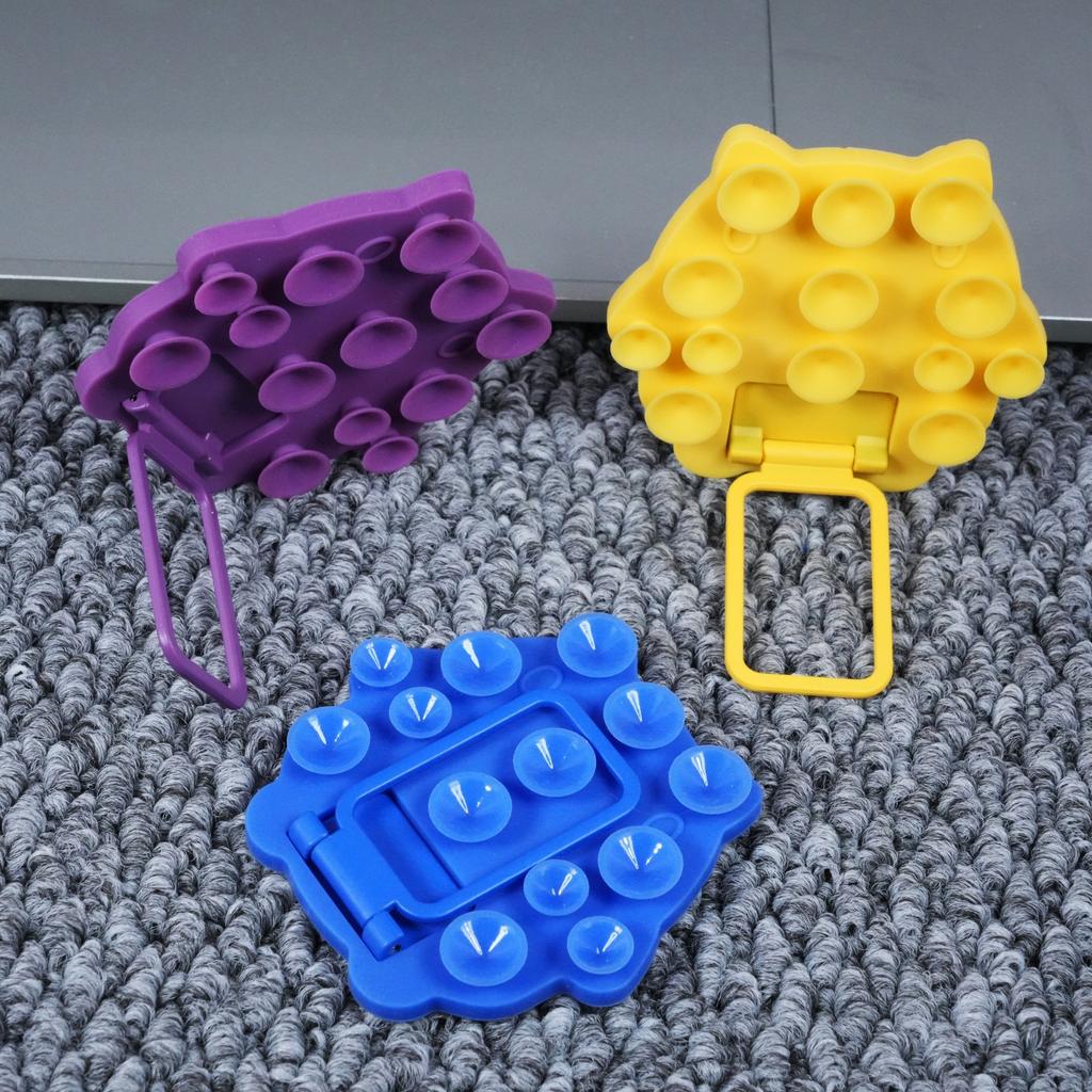 Hexagonal silicone suction cup mobile phone holder, lazy artifact, portable magnetic suction multi-function universal folding desktop holder