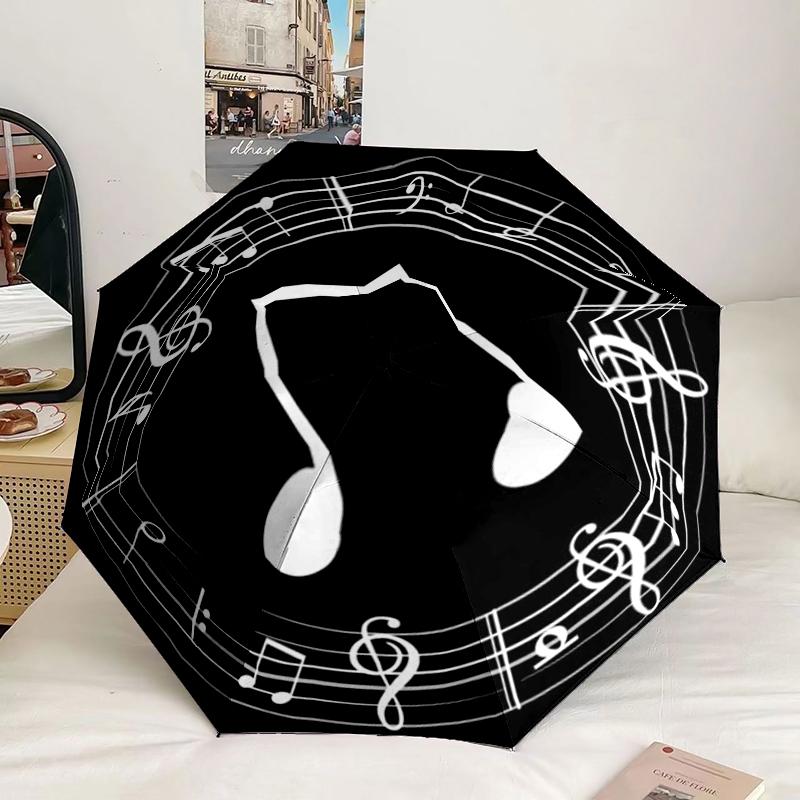 Music Notes Piano Keys Umbrella 8-Frame for Travel, camping, Casual Lightweight Portable Umbrella, Essential for every family Holidays Gift