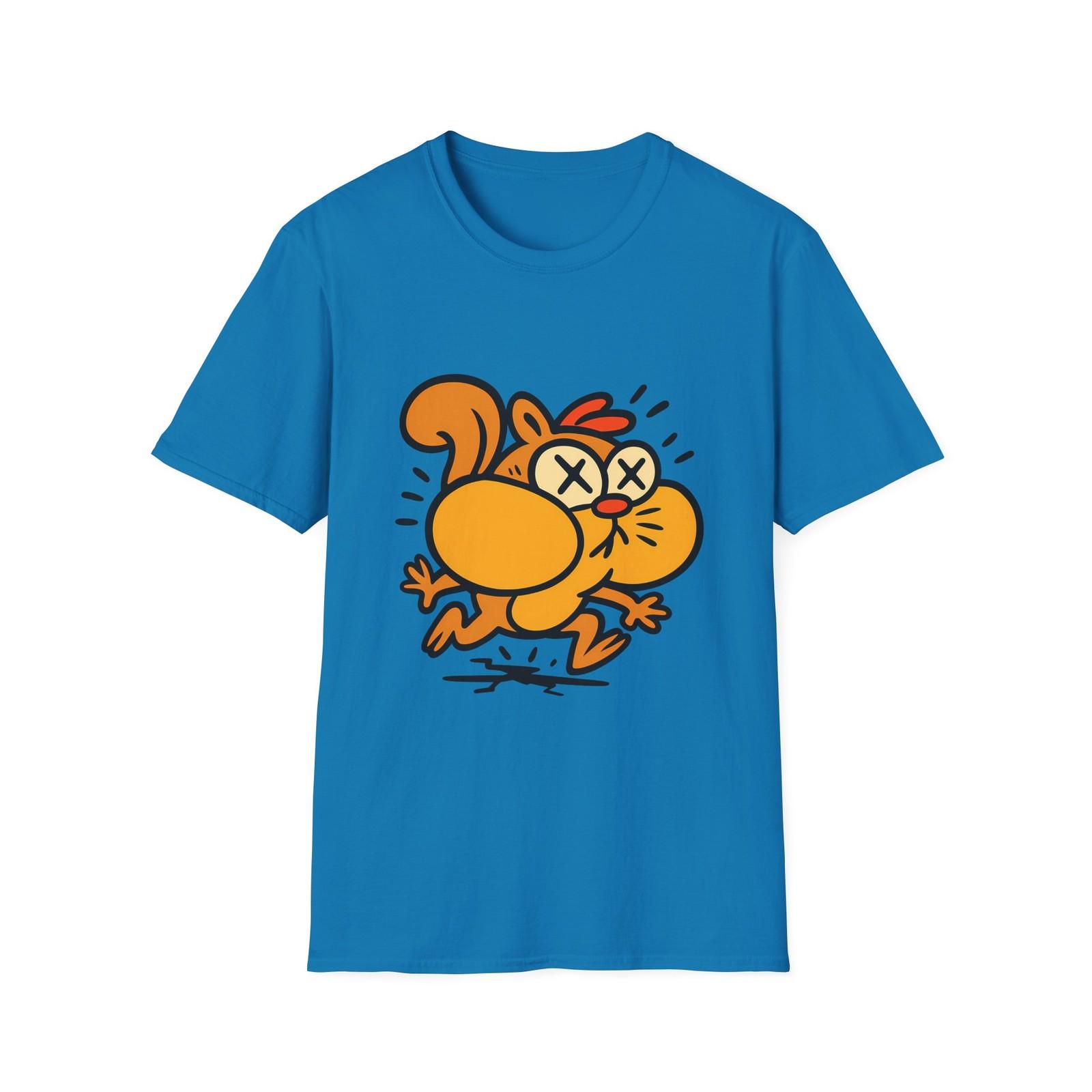 Unisex Soft-style Crazy Squirrel T-Shirt Mens Womens Tees Top – Nuts/Acorns/Cheeks M