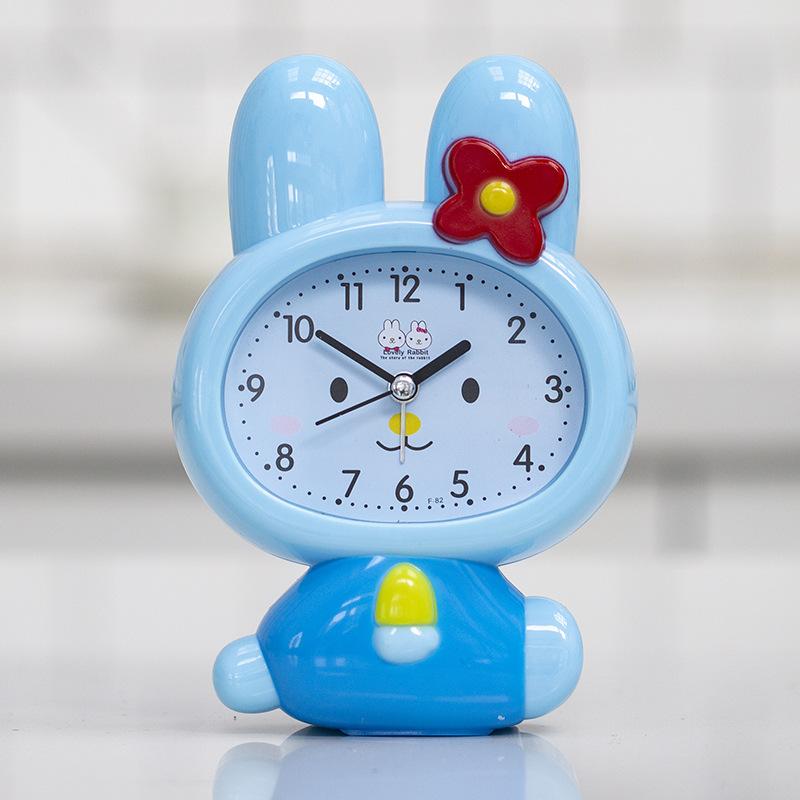 Cute Little Rabbit Cartoon Alarm Clock Boy Girl Child Student Using Lazy Small Alarm Clock Bedside Small Alarm Clock