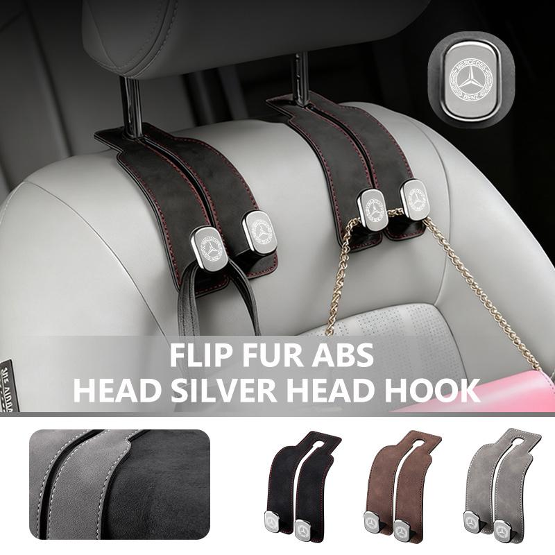 AABDL1 Car Headrest Hook Suede Rear Seat Hanging Dual Hook Storage Rack Accessories For Benz Exclusive AMG SPRINTER V CLASS VIANO W124