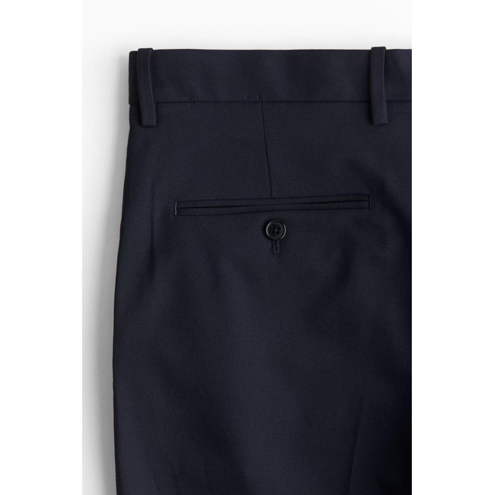 H M Regular Fit Suit Pants Navy Blue