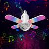 24W LED Four-leaf Music Lamp Bluetooth Colorful Sound Control Folding Bulb Lamp Deformable Ceiling Fixture Lights with Remote