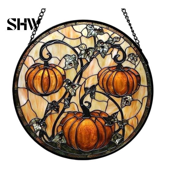 Unique Wall Hanging Art Retro Halloween Pendant, Ghost/Bat/Spider Web/Pumpkin Head Print, Old School Horror Room Decor Vintage Acrylic Ornament