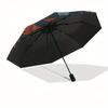 Phoenix Rising: Mystical Circular Artwork Umbrella, Portable 3-Fold Compact Umbrella for Men & Women R148
