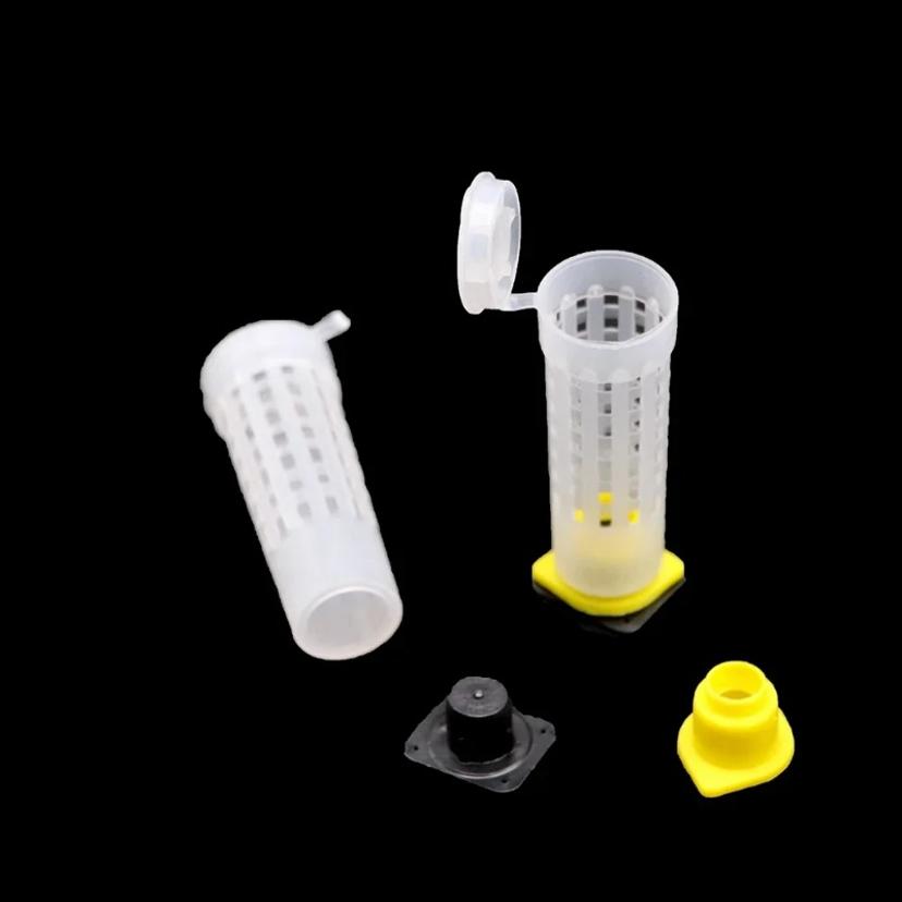 10 Pcs Beekeeping Bee Plastic Queen Rearing Cage Cup Box Protection Cover Catcher Protective Base Bees Tools Supplies Equipment