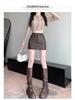 Women's 2024 PU Leather Black Midi Skirt - High Waist, Bodycon, A-Line, Sexy, Slimming, Autumn/Winter Collection