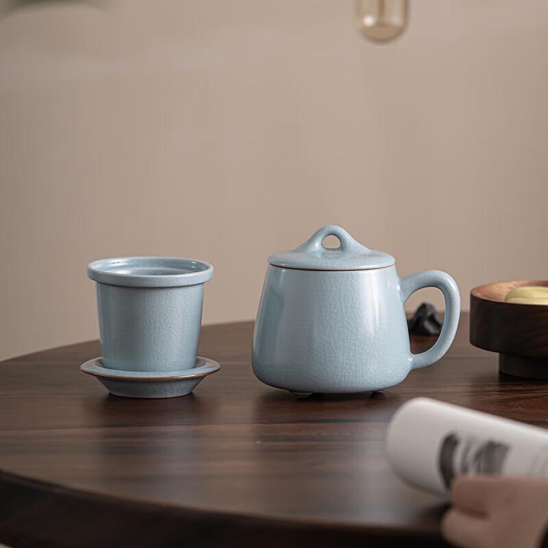 SUSHI CERAMICS Ru Kiln Crackle Glaze Ceramic Teacup