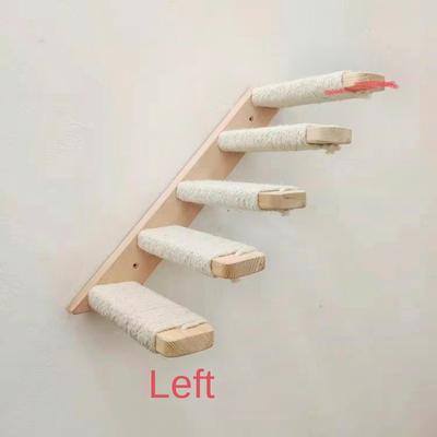 Cat Climbing Frame Scratching Platform New Zealand Pine Solid Wood Sisal Left and Right Wall Mounted Cat Ladder Pet Supplies