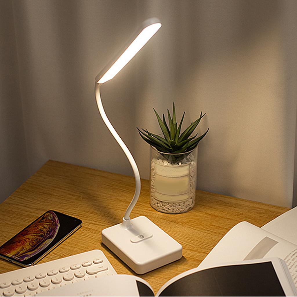 LED Eye Protection Lamp Bendable USB Charging Three Gears Table Light Office Home White 1901