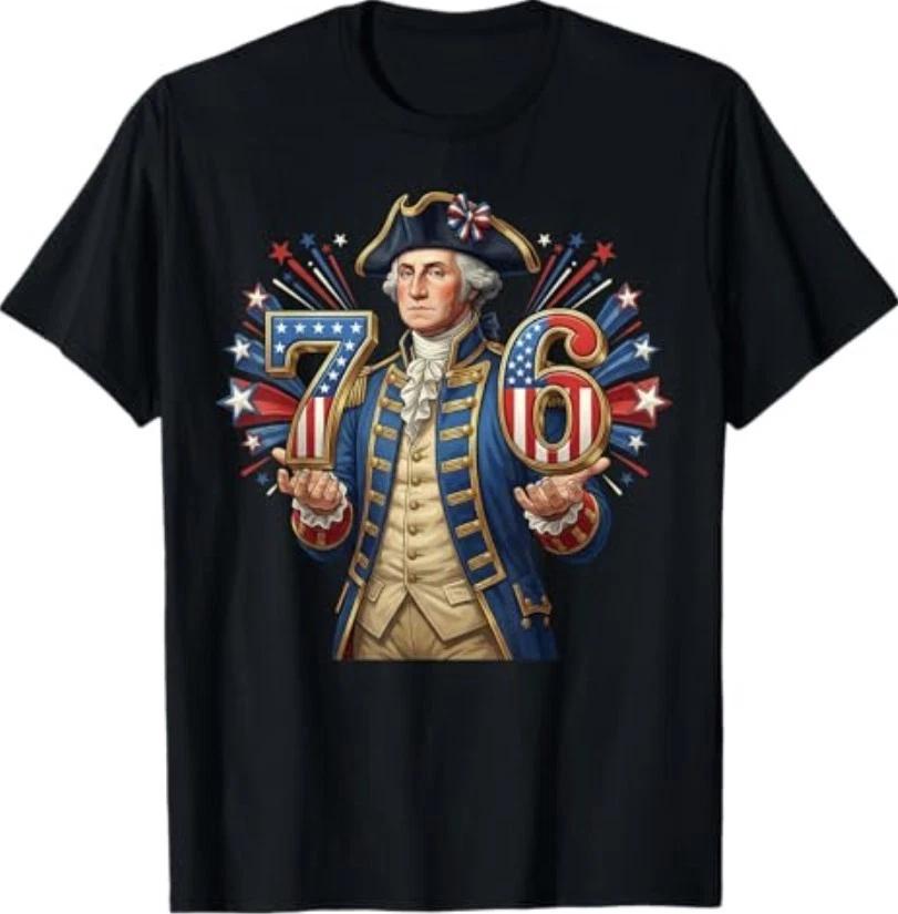 6-7 7-6 George Washington Seven Six Funny 1776 4th of July T-Shirt M