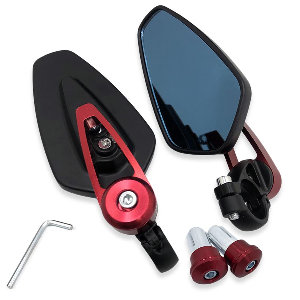 Meliore Universal 22mm 7/8 Motorcycle Steering Wheel Bar End Rearview Mirror 360 Degree Anti-Glare