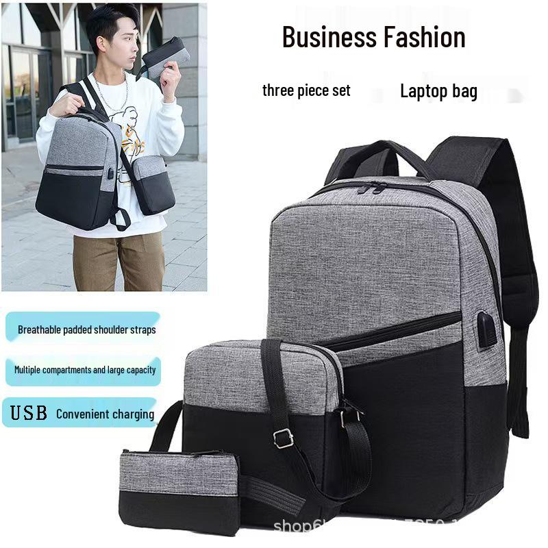Herren- & Damen-Pendler-Rucksack-Set: USB-Aufladung, Große Kapazität, Lässig-Business, Schlichtes Design