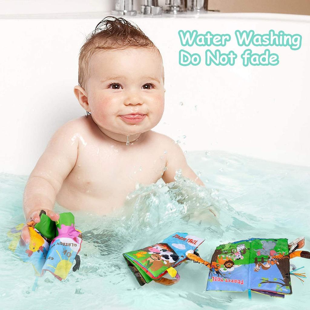 2-Pack Baby Cloth Book, Baby Soft Cloth Book, Baby Early Education Book, Washable, Children's Educational Cloth Toy