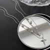 Romantic Bilayer Asterism Pendant Necklace for Women Sparkling Rhinestones Star Heart Bead Choker Y2K Accessories Fine Jewelry