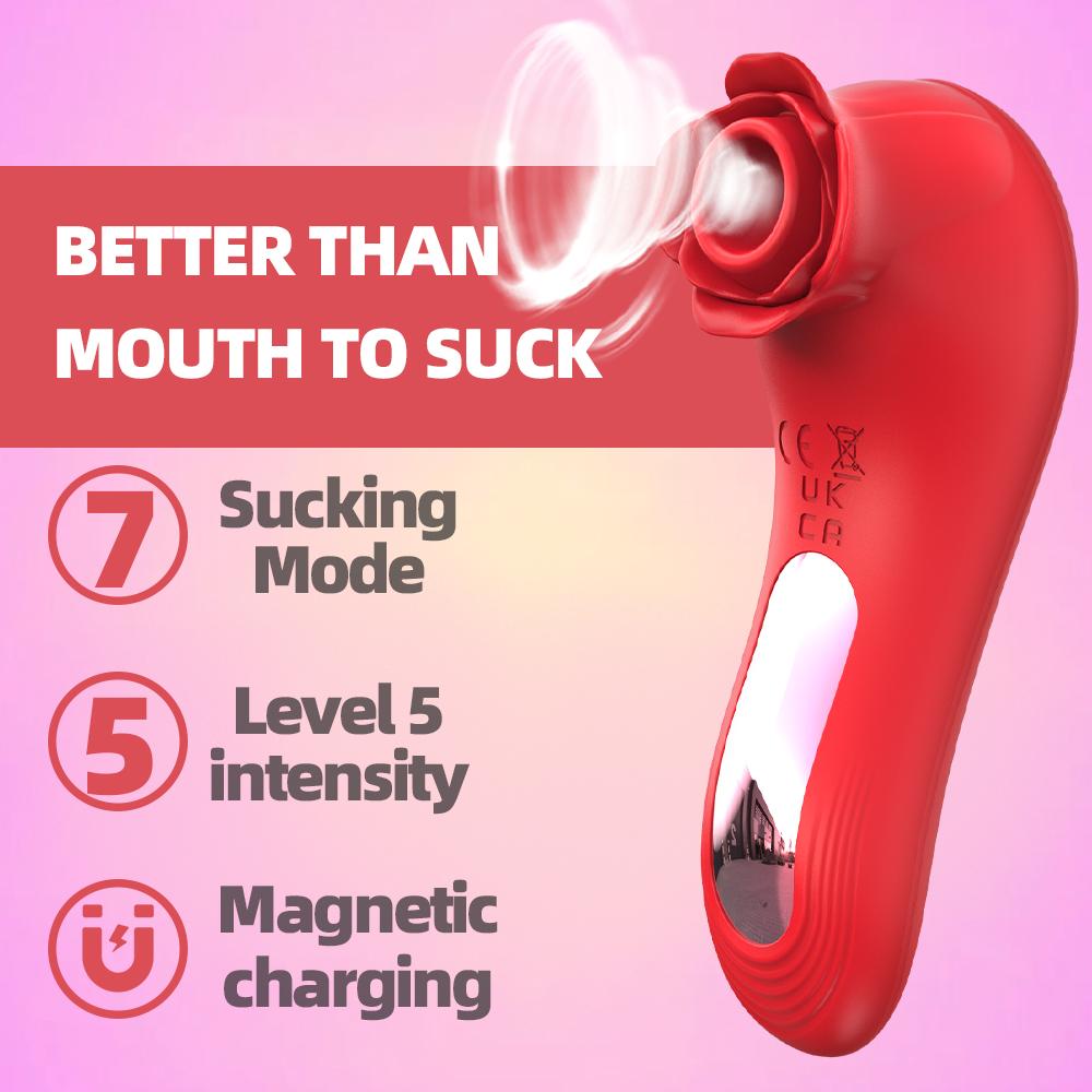 Clit Sucker Oral Nipple Vacuum Sucking Rose Vibrator Female Sex Toy Mini Sucking Vibrating Adults Good Sex Product Suck Vibrator
