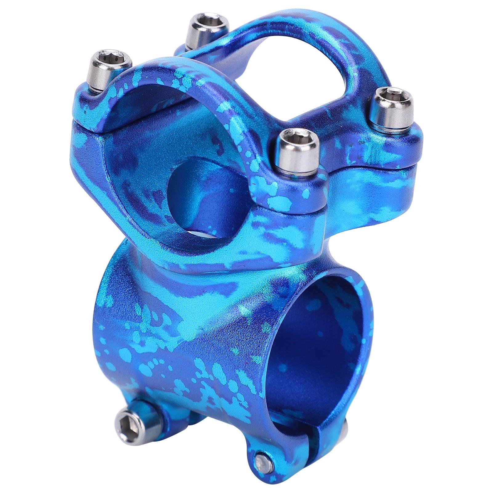 LUNJE 31.8x35mm Bicycle Short Handlebar Stem Ultra Light Mountain Bike Aluminum Alloy Stem Purple Blue
