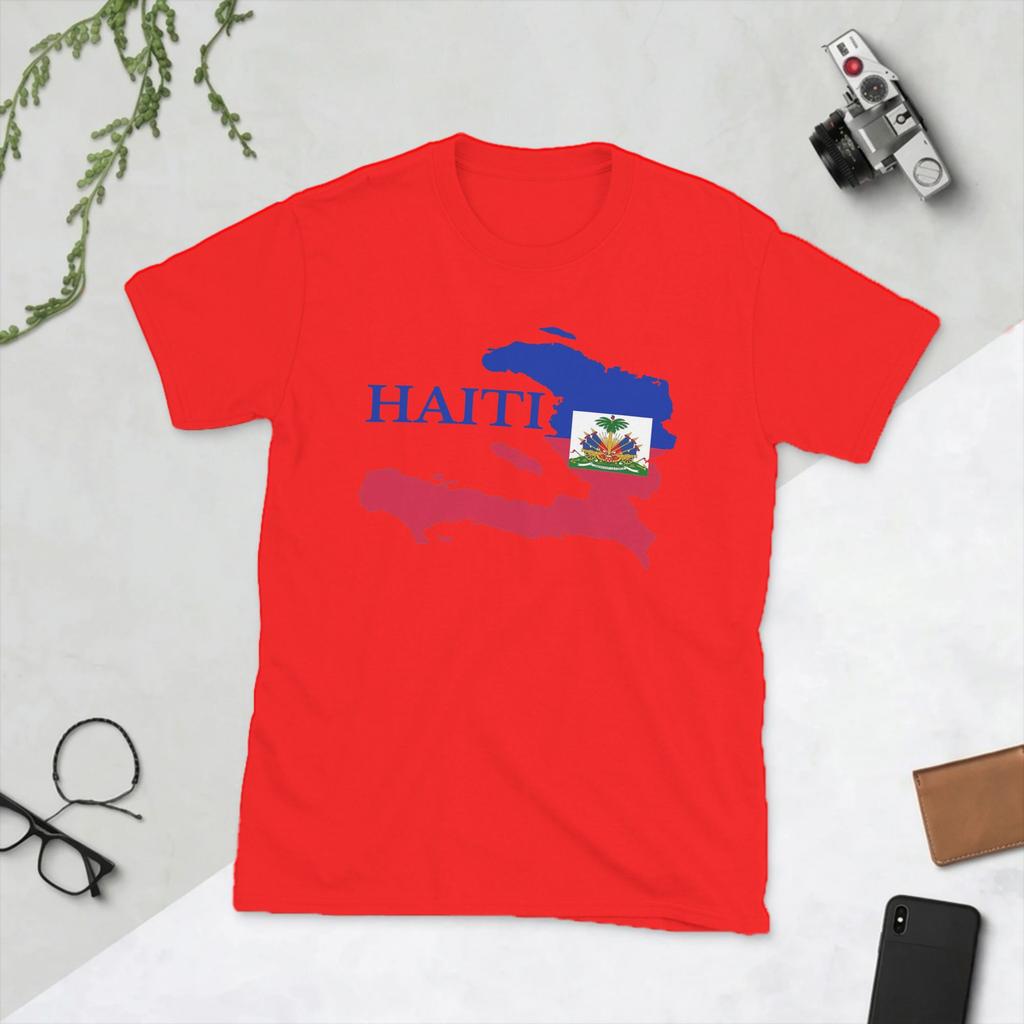 Unisexs Haiti Map Flag T Shirts Cotton Clothes Amazing Short Sleeve Round Neck Tees Plus Size TShirt