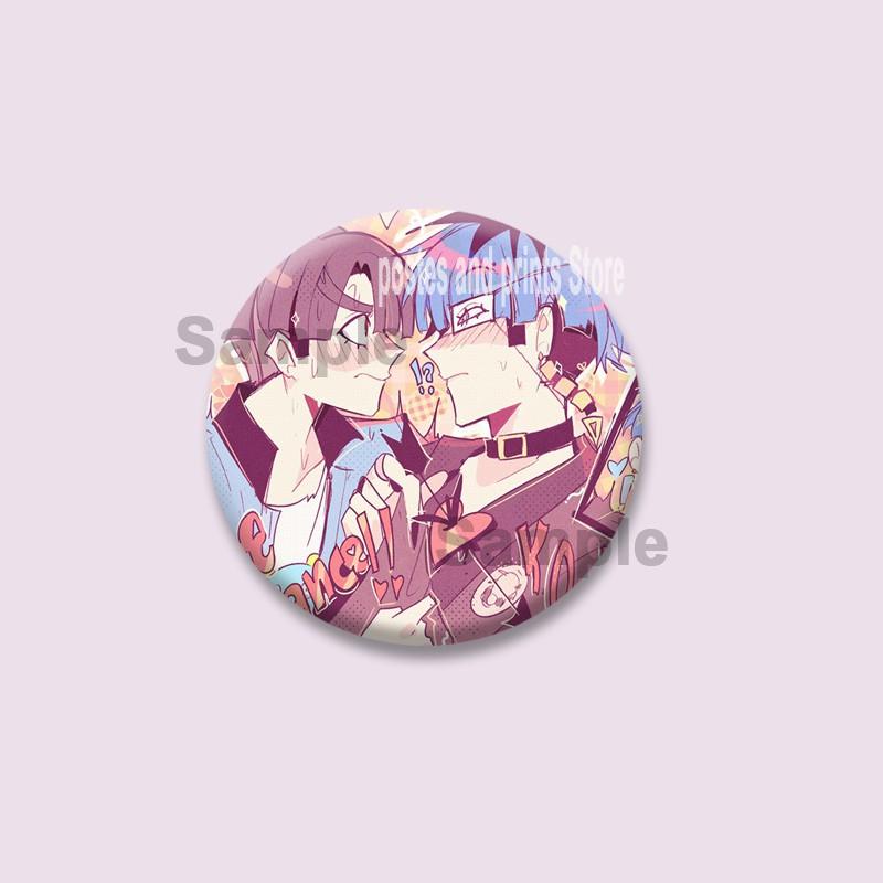 Anime Game Series The Hundred Line Last Defense Academy Badge Cartoon Round Brooch Pins on Backpack Hat Accessories Jewelry Gift
