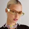 New Fashion Y2K One-piece Sunglasses, Floral Design, Trendy and Stylish, with a Metal Frame