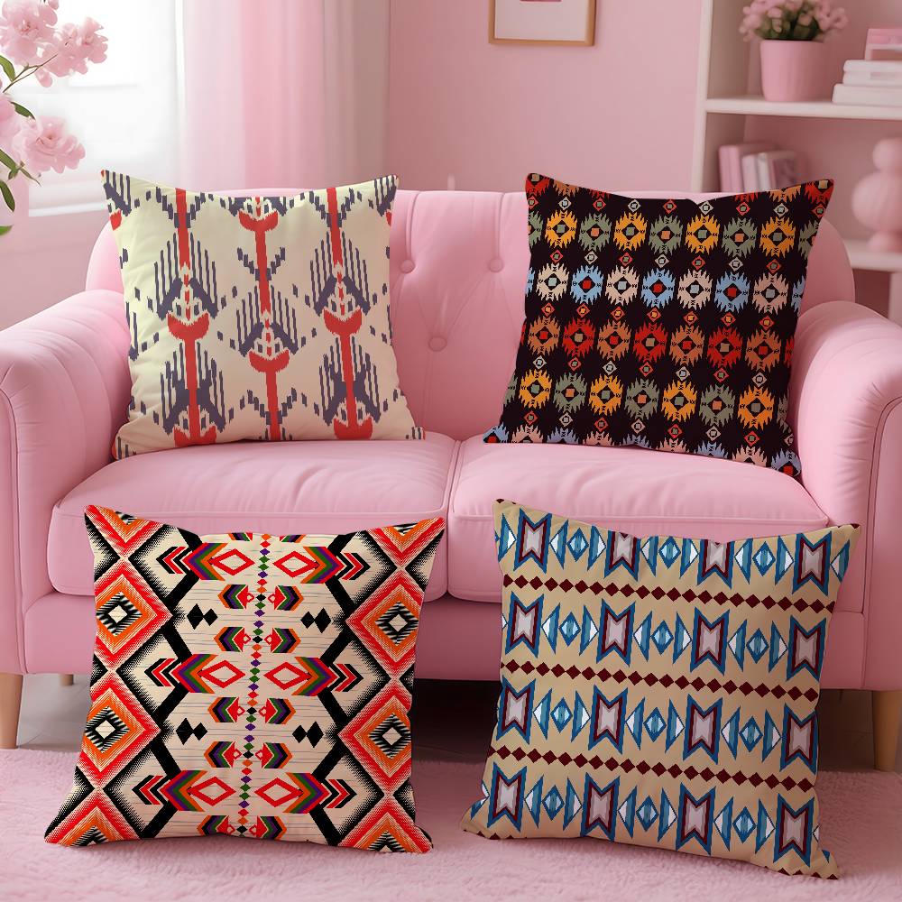 ART Native Fabric Pattern Pillow Case Pattern Printing Pillowcase Living Room Sofa Cushion Cover Bedroom Room Decor