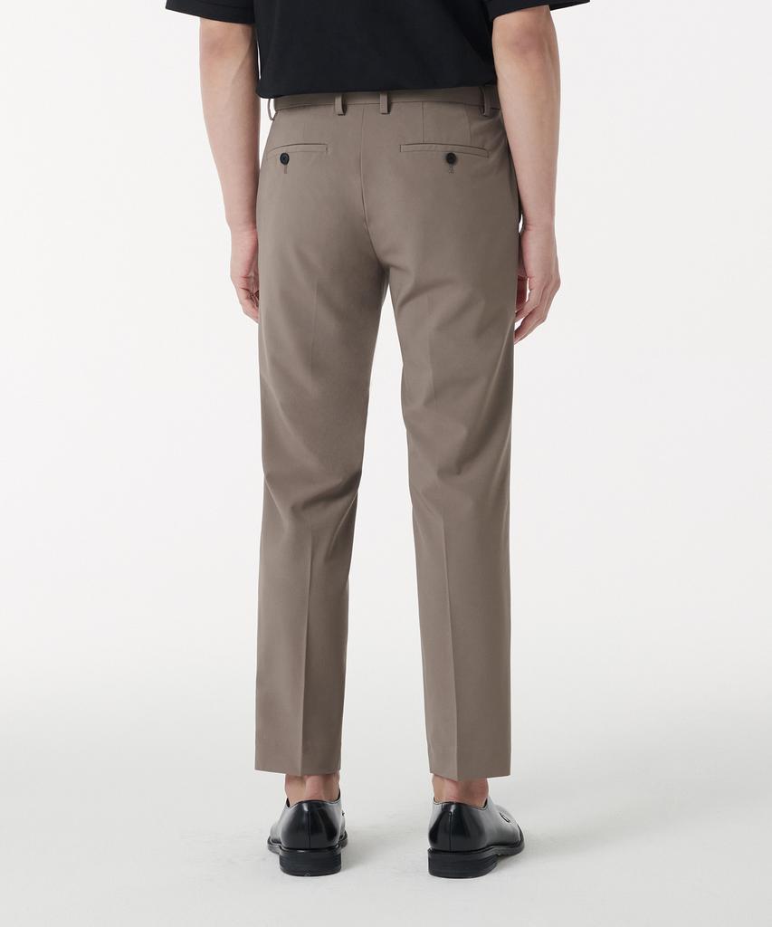 Musinsa Standard [Cooltandard] Tapered Hidden Banding Crop Slacks [Dusty Beige]