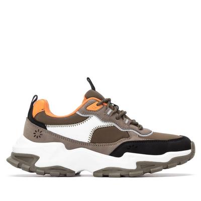 Refresh Sneakers Synthetic Leather and Technical Fabric Kaki