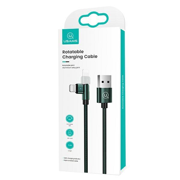 USAMS Braided Swivel Cable U60 2ALightning green/green 1m SJ476USB02 (US-SJ476)
