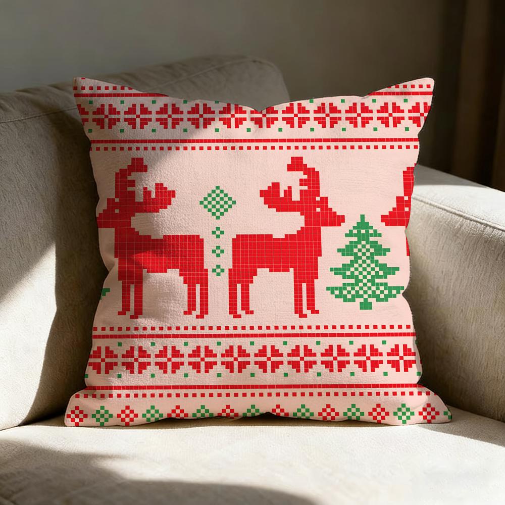Reindeer Cute Pillow Case Pillowcase, Double-Sided Printed, Sofa Cushion, Bedroom Headboard Pillow