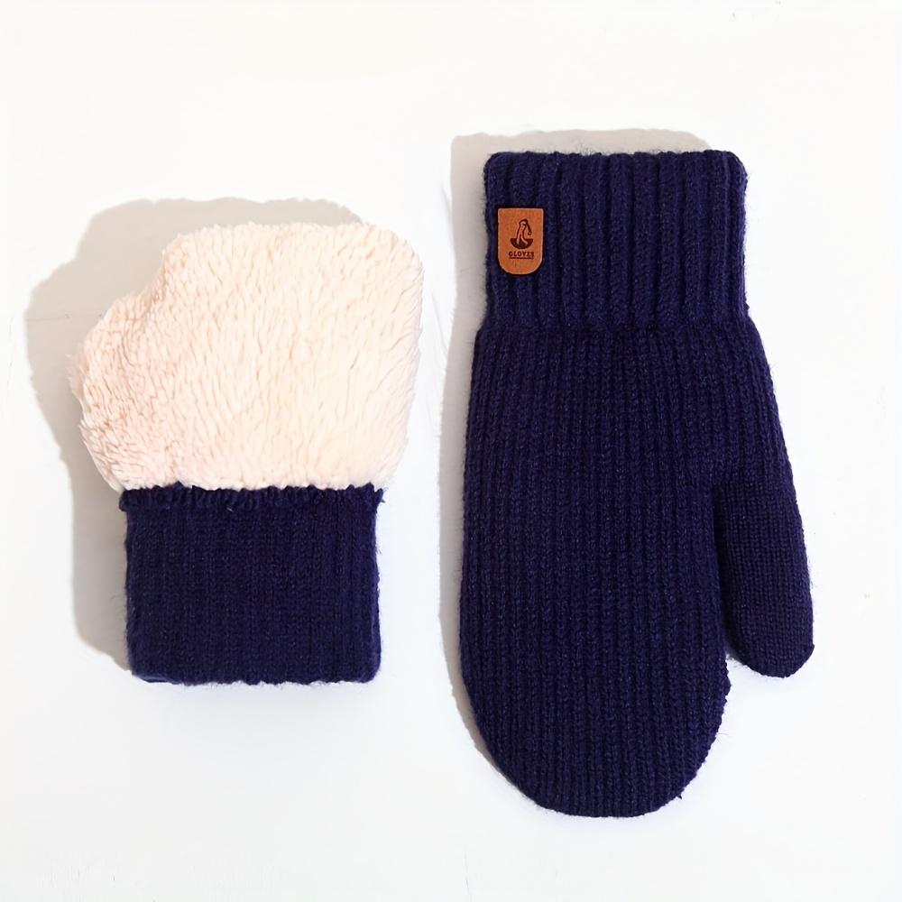 Winter Cold-Proof Fleece Gloves - Cute Fleece Full-Finger Knitted Gloves, Thickened Double-Layer Cold-Proof and Warm Gloves