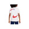 Nike Big Logo Print Round Neck Short Sleeve T-Shirt Kids Tops White DO3577-101