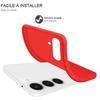Coque de protection - Efconnection - pour Samsung Galaxy S23 - Silicone souple - Rouge - 2 Verres Trempés