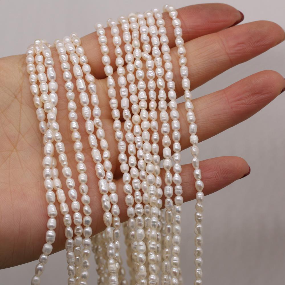4-5mm Pearl Rice Shape Loose Spacer Beads for Jewelry Making Supplies DIY Necklace Bracelet Accessories