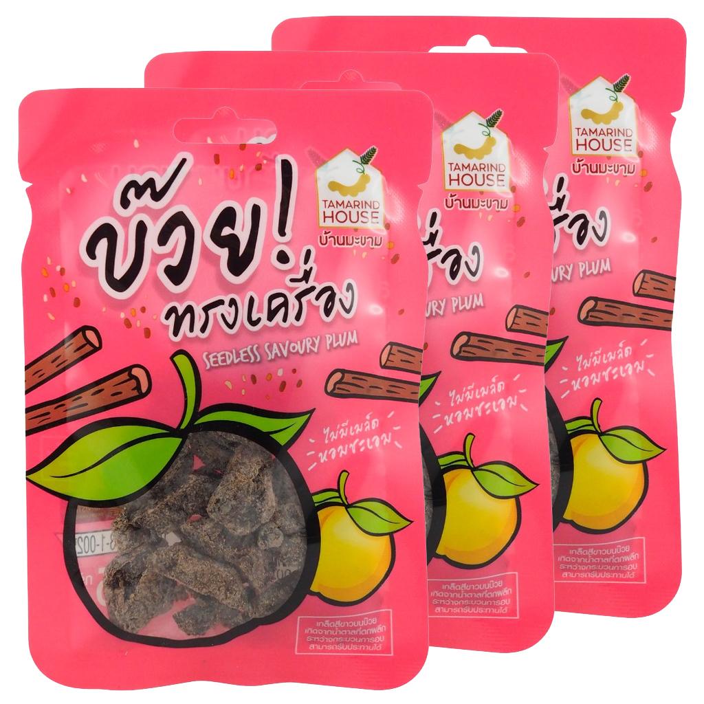 

Tamarind House Seedless Plum, Золотая слива, Пикантная слива, вкус черники, 35 г. x 1/3/6/12 - Тайская закуска 35 g. x 3 pcs