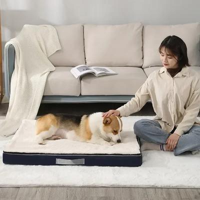 Tapete de Cama para Cão Super Macio com Espuma de Memória-Colchão Sofá para Filhote Removível Lavável Cama Grande para Cão Pet Mat Confortável Suprimentos