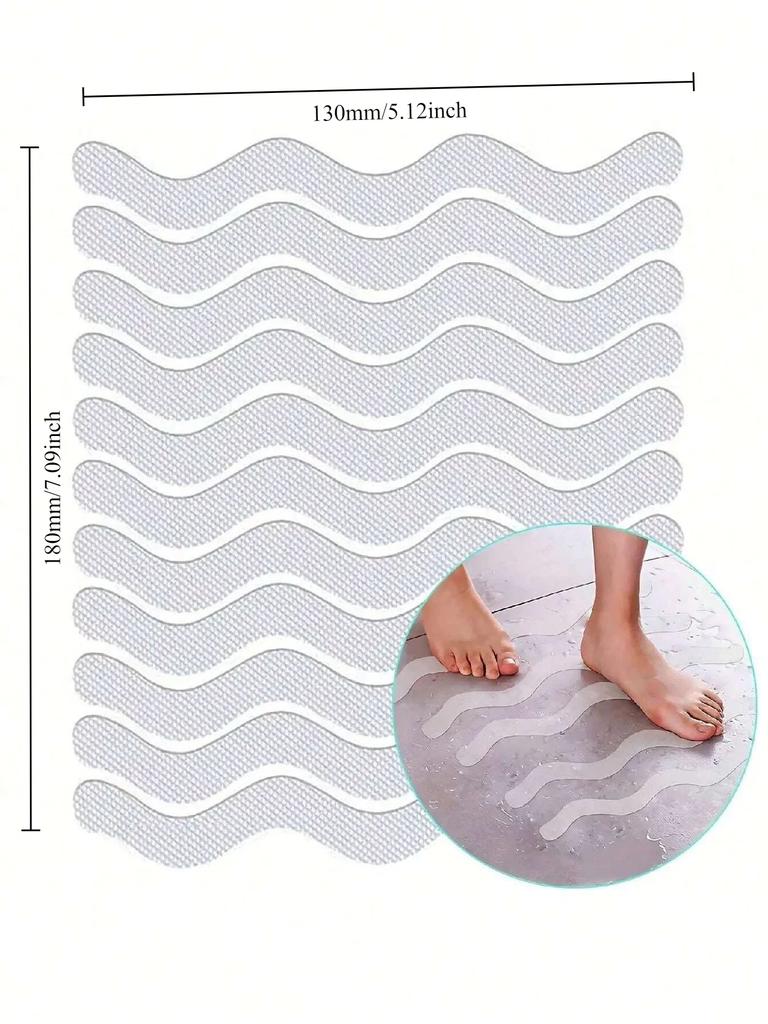 24Pcs Package Transparent Anti-Slip Stickers For Bathroom Floor And Shower - Bathtub Floor Safety Anti-Slip Strips