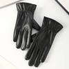 Black Thickened Gloves Soft Windproof Mittens All-Match Beige Finger Mittens  Driving