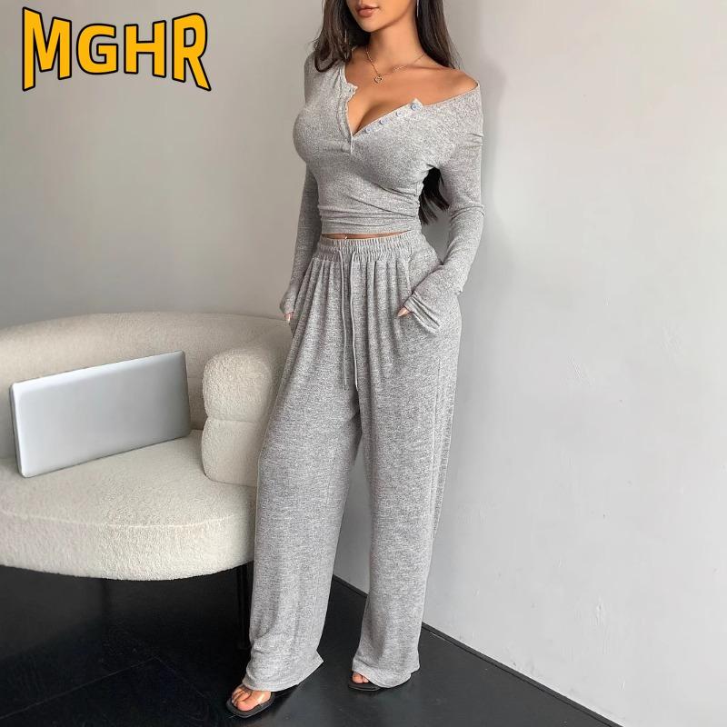 MGHR Dame Mode Afslappet Ensfarvet Print Bukser & Capribukser
