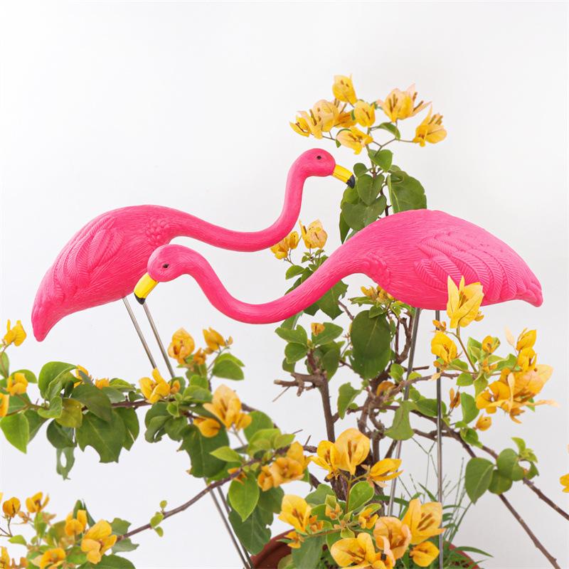 Pink Small Flamingo Garden Decoration Lawn Statues Party Ornament Home Craft Plastic Simulation Artificial Flamingo Decoration
