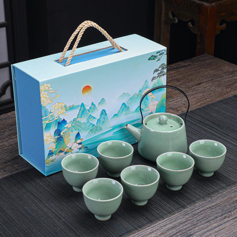 New Tea Set Guochao Gift Box Ceramic Tea Set Gift Set Company Annual Meeting Event Gifts