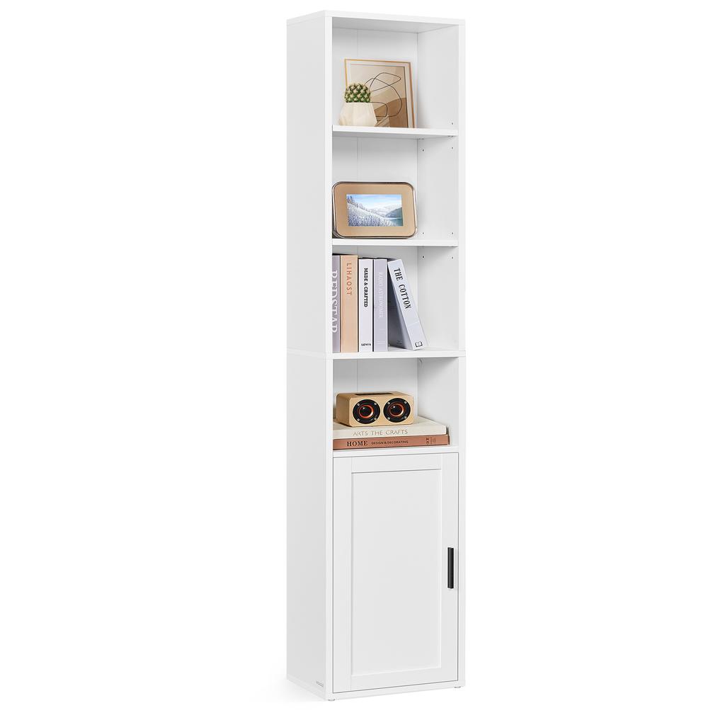VASAGLE Bookcase, 6-Tier Tall Bookshelf, Book Shelf with Door, Shelving Unit, 24 x 31.8 x 175 cm, for Living Room, Home Office, Dinning Room
