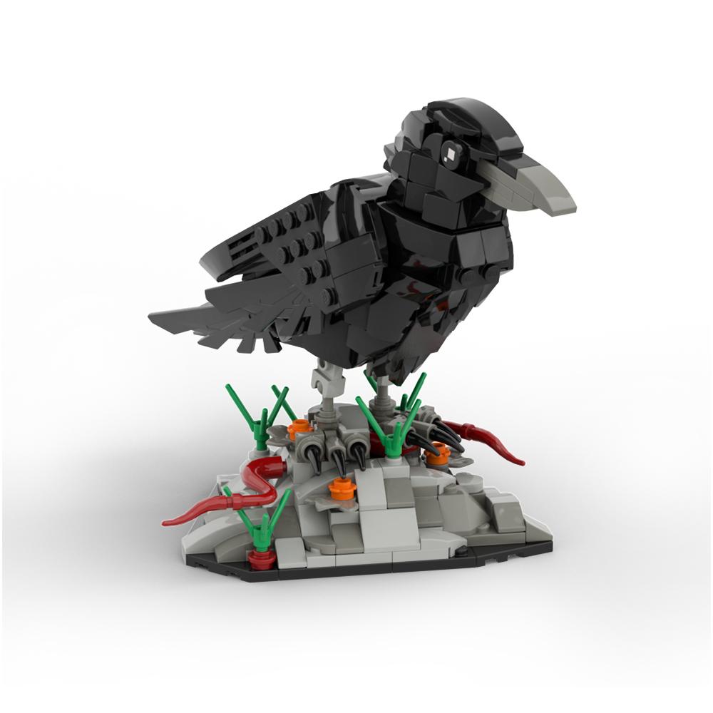 MOC Gothic Halloween Building Blocks Set Dark Fantasy Collection with Raven Roses Cross & Skeleton Hand Desktop Decor Brick Gift