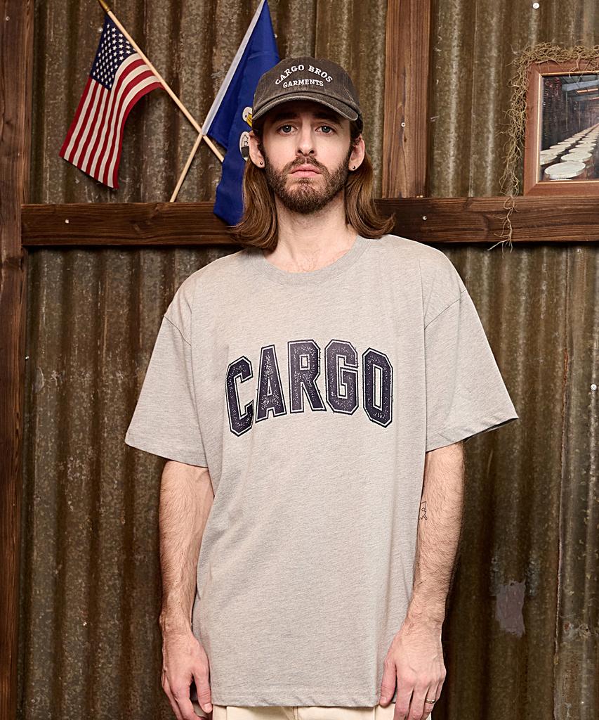CARGOBROS Basic Logo Oversized Short Sleeve T-Shirt (Gray)