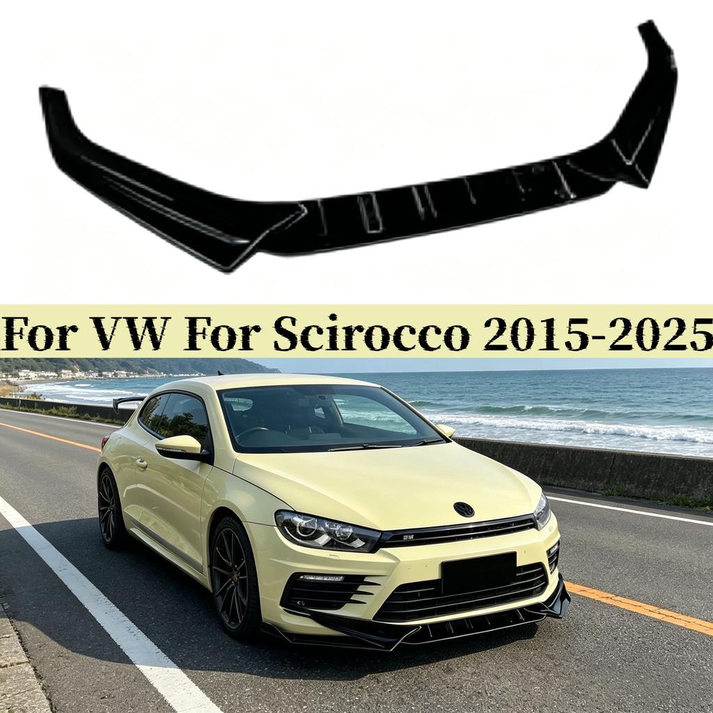 Car Front Bumper Lip Spoiler Splitter Front Bumper Lip Chin Spoiler Bodykit Tuning For Volkswagen For Scirocco MK3.5 R 2015-2025